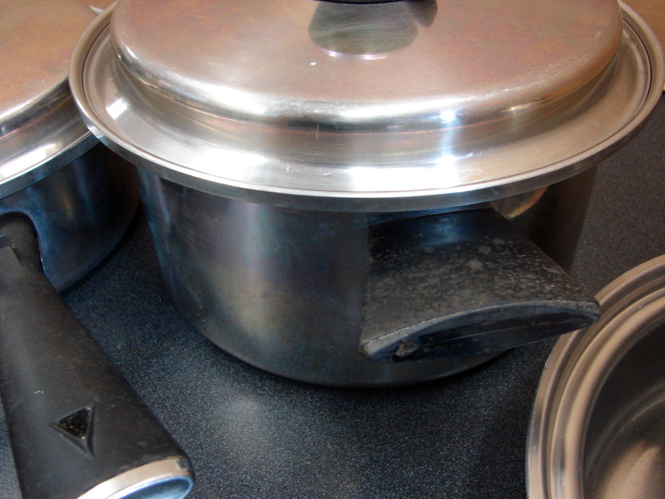 Set/4 Stainless Steel Vollrath Skillet Sauce Stock Pan 18/8 3 Ply Cookware w/ Vented Lid - Image 4