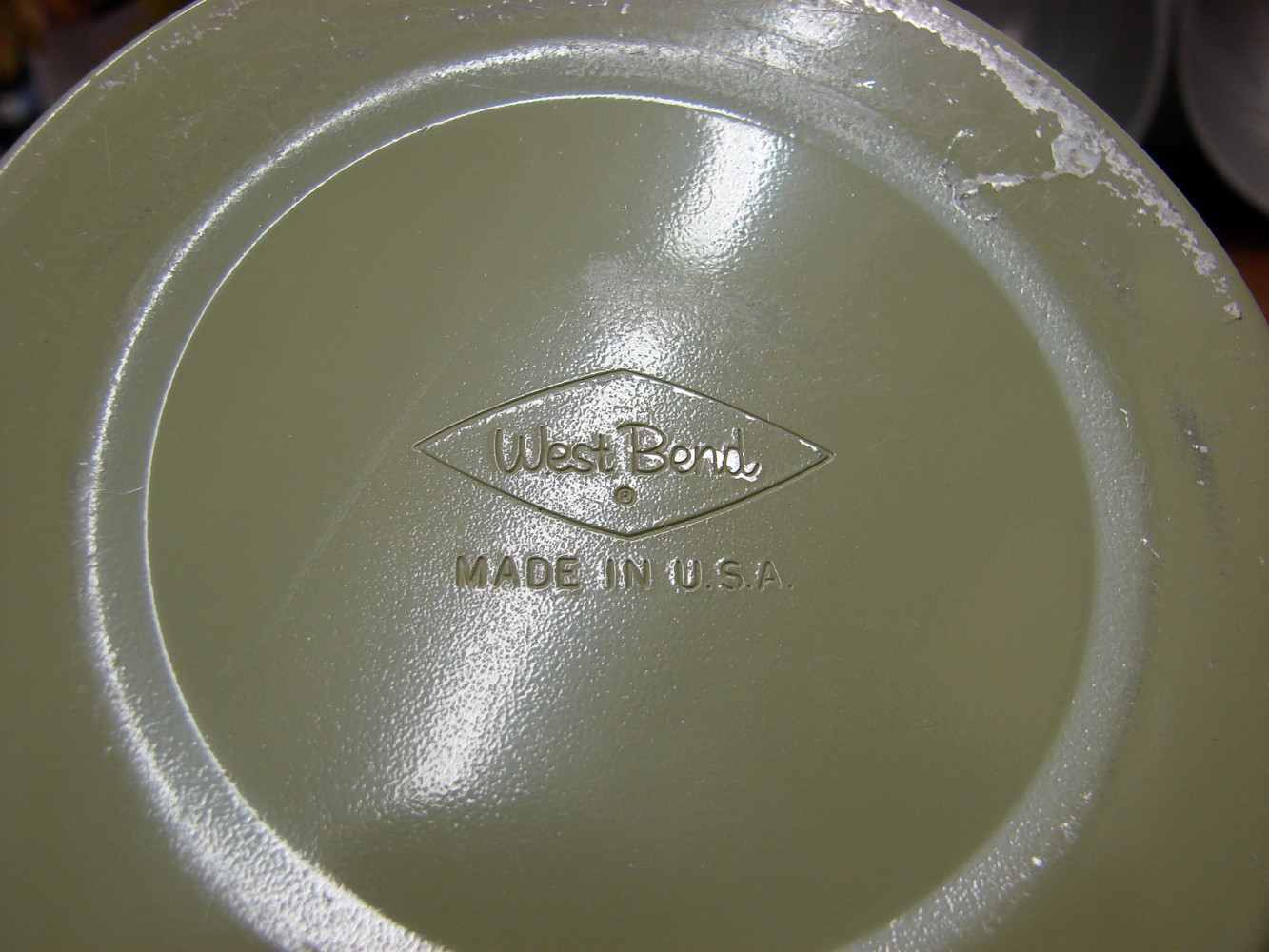 4 Pc Vintage West Bend Aluminum Avocado Green Fade Canister Set - Image 3