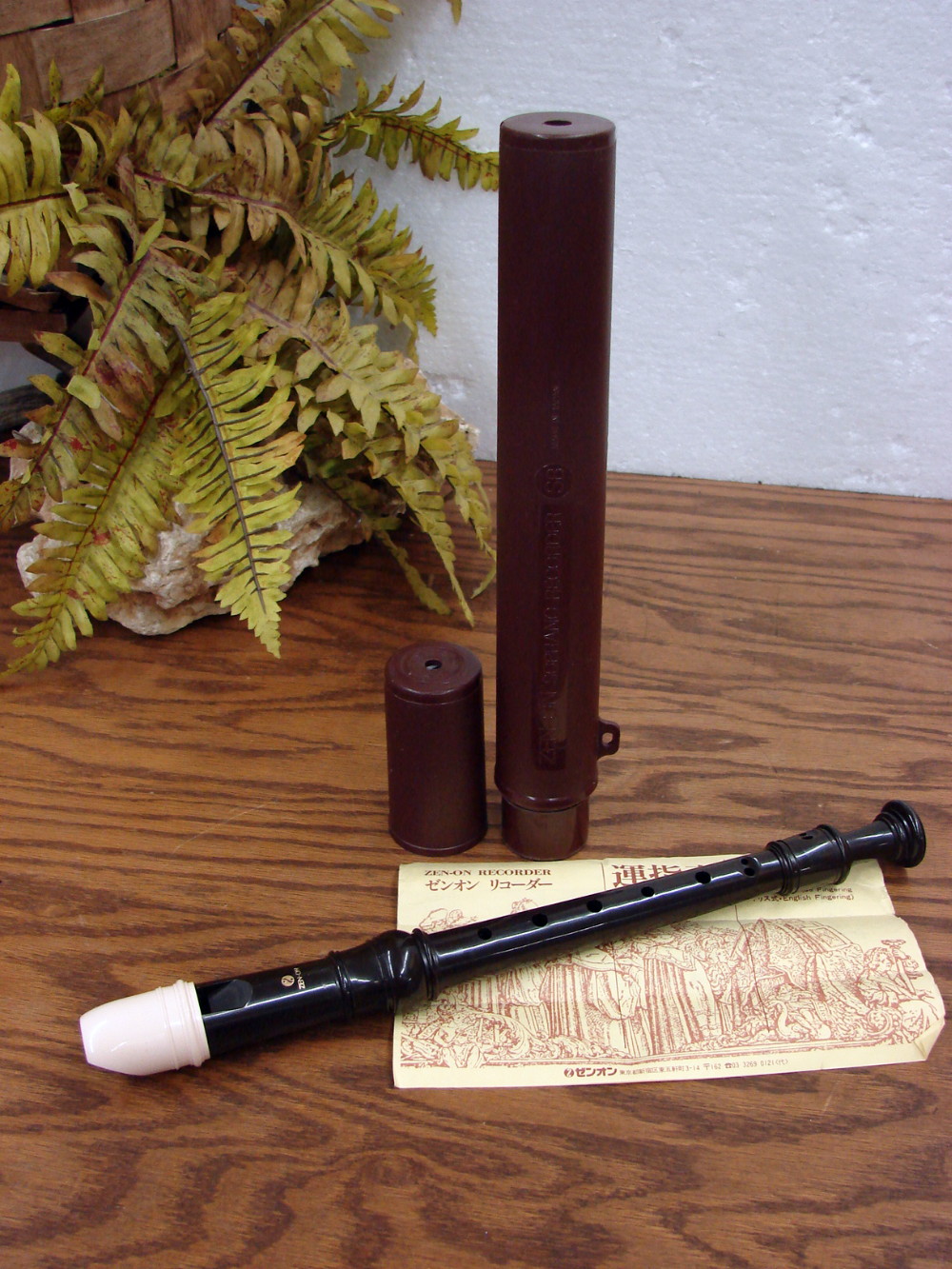 Zen-On Recorder Soprano SB w/ Hard Case Paperwork Like New