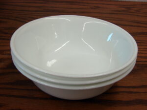 Set/3 Corning Ware Corelle Winter Frost Plain White 6" Bowls
