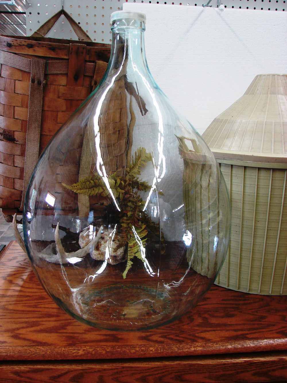 54 Liter Vintage Clear Glass Carboy Demijohn w/ Lid Made in Italy w/ Basket Wine Making - Image 6