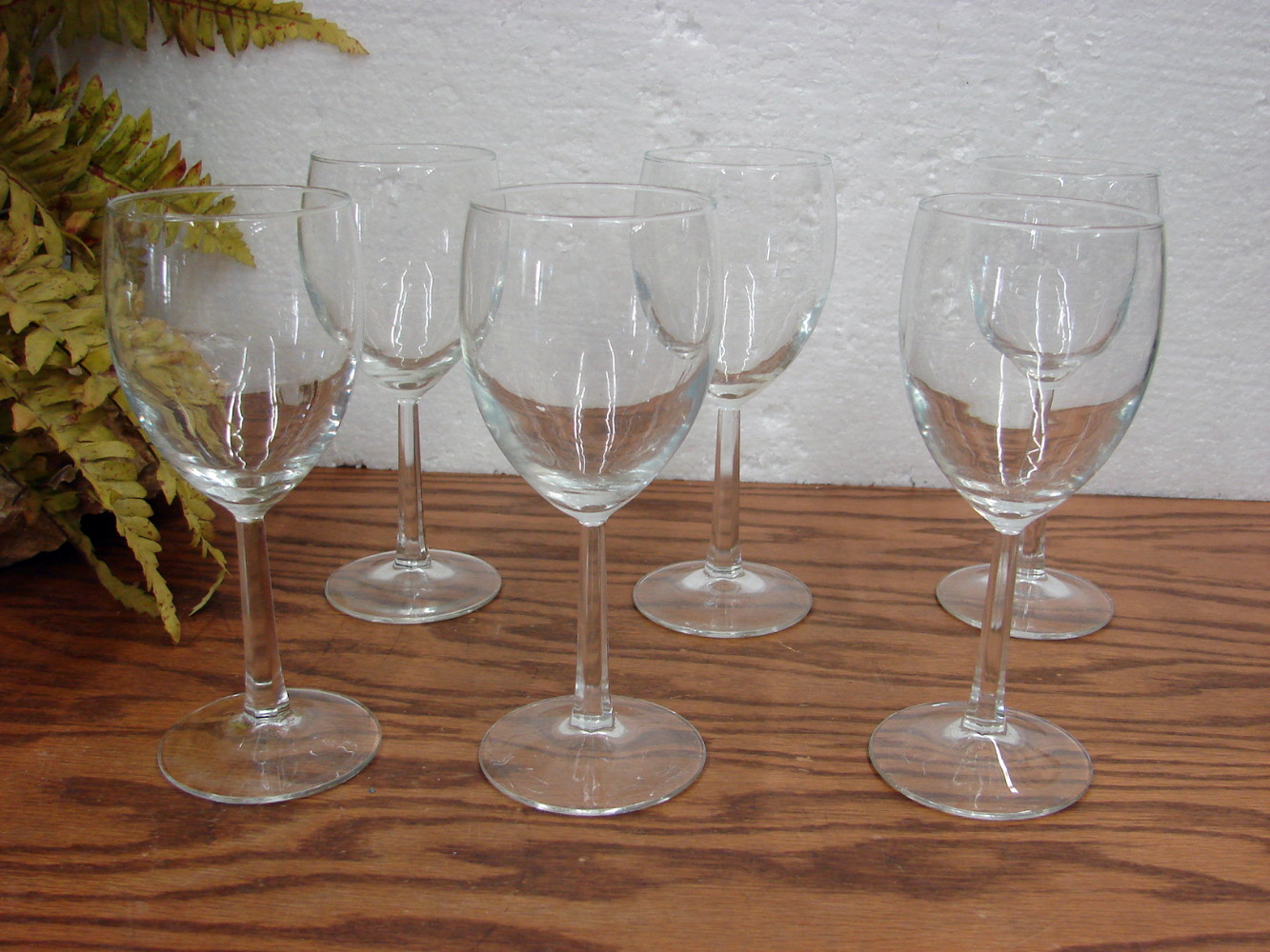 Set/6 Hexagon Stem Crystal Wine Glasses 6 Sided Elegant Glassware