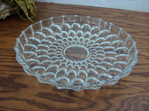 Vintage Hoya Crystal Concentrated Pebbles Serving Platter Tray w/ Lip 11"