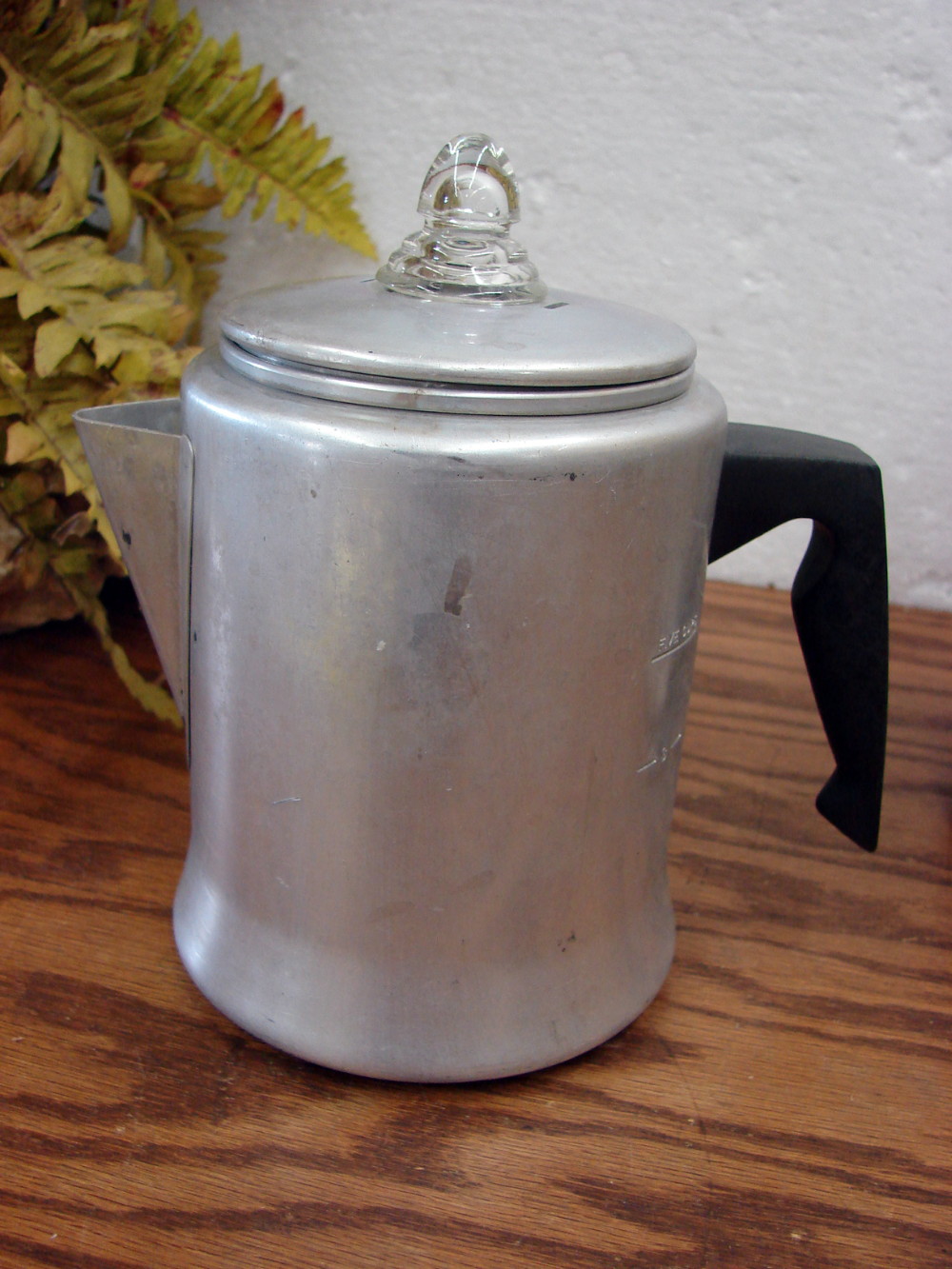 Vintage Mirro Coffee Pot Aluminum Percolator Camping 5 Cup M-0805 Glass Knob