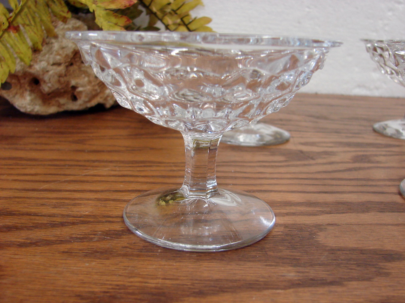 Set/6 Vintage Crystal Clear Fostoria American Cubist Sherbet 4 1/8" wide 3 1/4" tall - Image 2