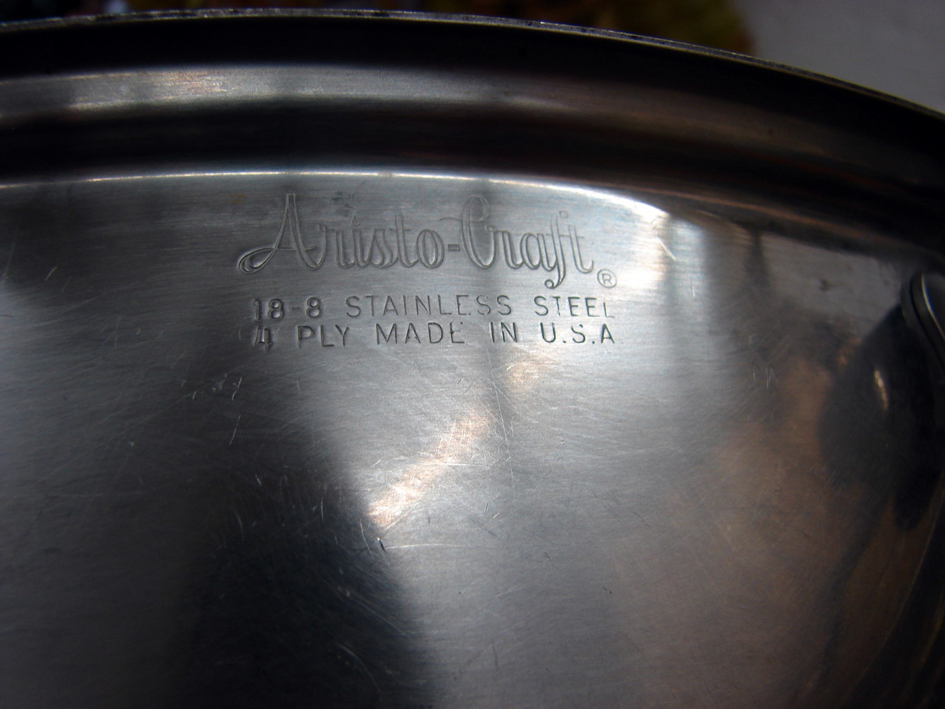 Vintage 18-8 4 Ply Stainless Steel Aristo-Craft 8" Square Sauce Pan w/ Lid - Image 3