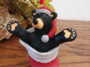 Brand New Big Sky Carvers Bearfoot Bears in Red Stock Ornament Jeff Fleming