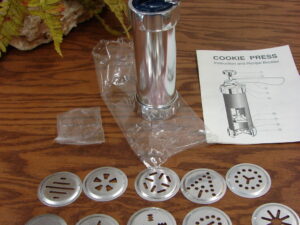 Made in Italy Biscuits Heavy Duty Professional Spritz Cookie Press Decorating Gun 10 Disc No Box