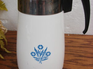 Complete 9 Cup Blue Cornflower Vintage Corning Ware Stove Top Coffee Pot Percolator as is