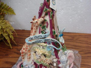 Brand New Retired Blue Sky Clayworks Goldminc Church of All Creatures Great & Small w/ Base 14"