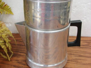 Vintage Complete Comet Aluminum Drip Through Pour Over Coffee Maker 9 Cup Camping