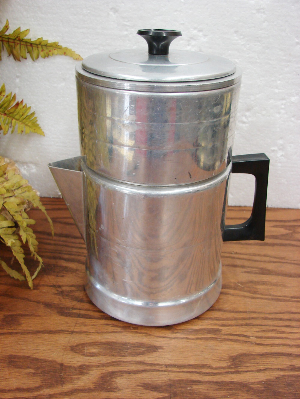 Vintage Complete Comet Aluminum Drip Through Pour Over Coffee Maker 9 Cup Camping