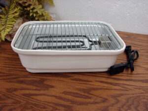 Vintage Contempra Small Rectangular Stoneware Smokeless Indoor Electric Grill Tested Heavy Duty