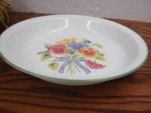 Vintage Corning Ware Corelle Summer Blush Pie Plate Baking Dish