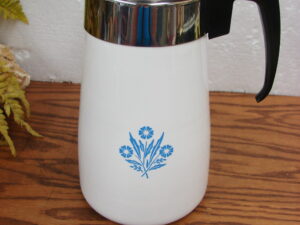 Like New Vintage Corning Ware 9 Cup Blue Cornflower Stove Top Coffee Carafe and Lid Only