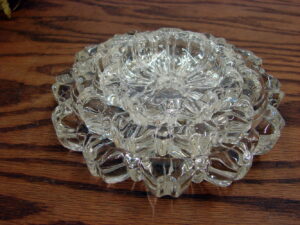 Set/3 Vintage Hazel Atlas Nesting Clear Glass Ashtray Set Creates Flower Petals