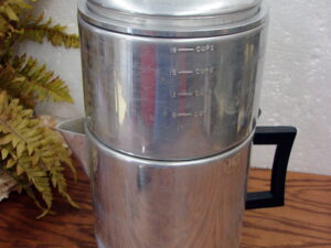 Vintage MCM Enterprise Aluminum Drip-O-Lator 18 Cup Camping Coffee Pot as is