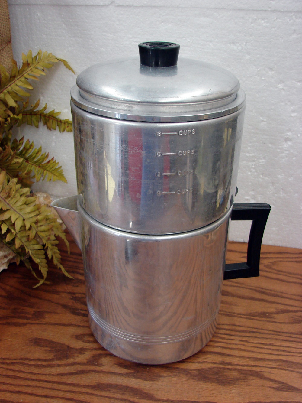 Vintage MCM Enterprise Aluminum Drip-O-Lator 18 Cup Camping Coffee Pot as is