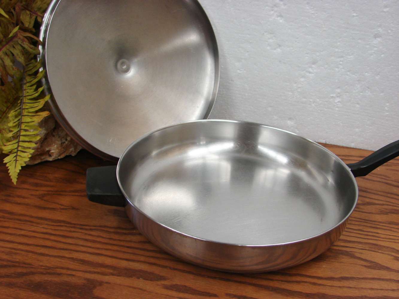 Vintage 12" Farberware Frying Pan w/ Lid Aluminum Clad Stainless Steel Cookware - Image 2
