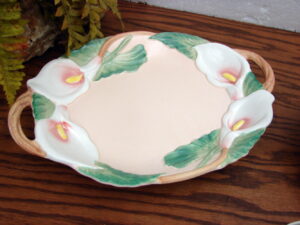 Retired Fitz & Floyd Hand Painted Calla Lily Platter Satin Finish #1988