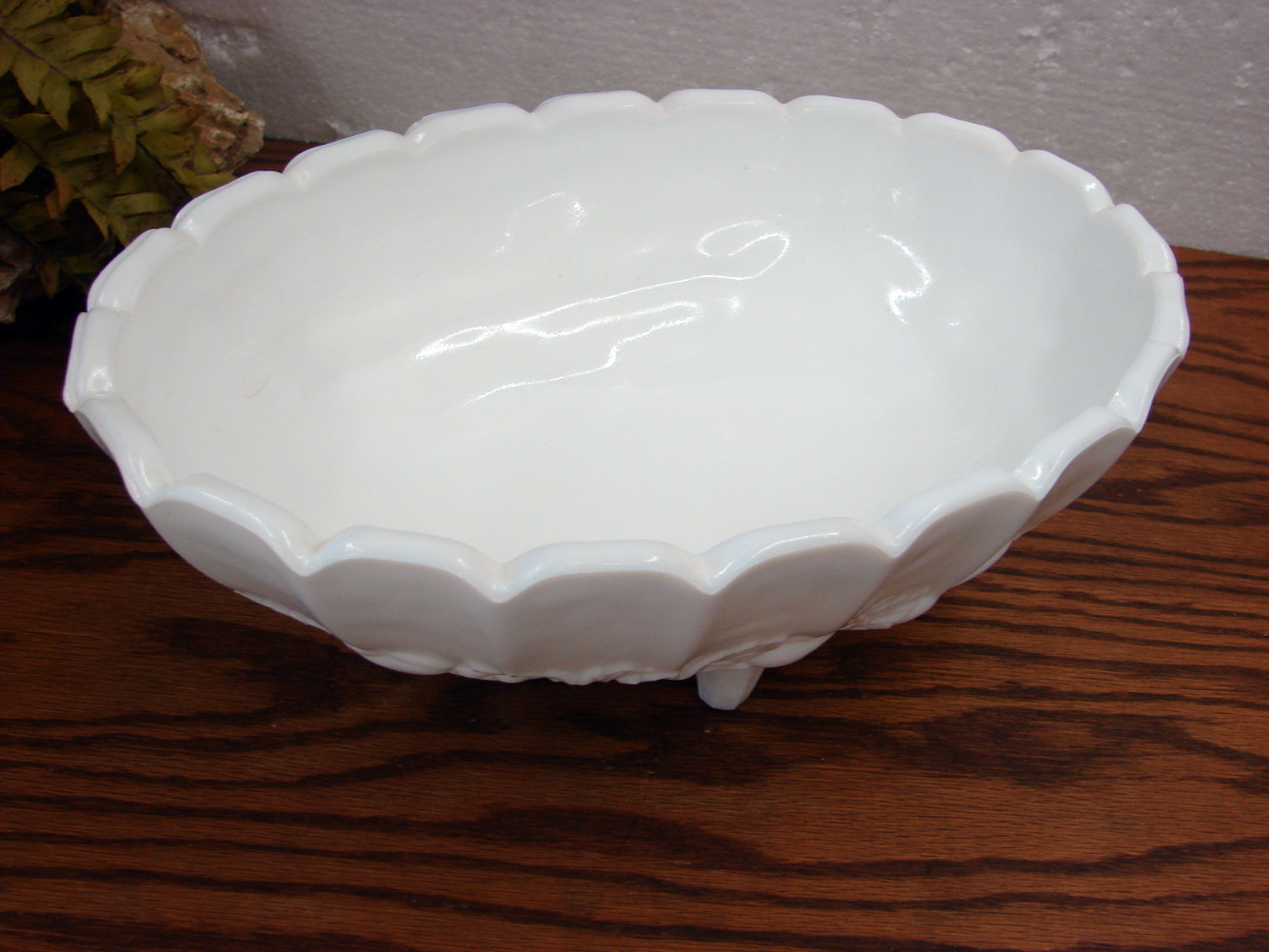 Vintage Oval Footed Indiana Glass Harvest Colony Fruit Milk Glass Serving Centerpiece Bowl - Image 2