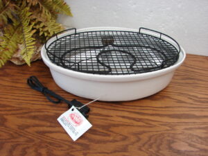 Vintage Large Oval Rival Stoneware Smokeless Indoor Electric Grill Tested Heavy Duty