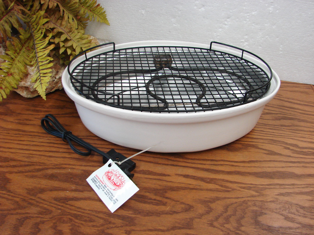 Vintage Large Oval Rival Stoneware Smokeless Indoor Electric Grill Tested Heavy Duty
