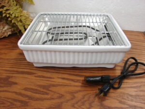 Vintage Maverick 12" Square Stoneware Smokeless Indoor Electric Grill Tested Heavy Duty