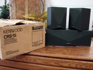 Vintage Kenwood CRS-15 Speaker System 3 pc Center Speaker and 2 Rear Speaker in Box
