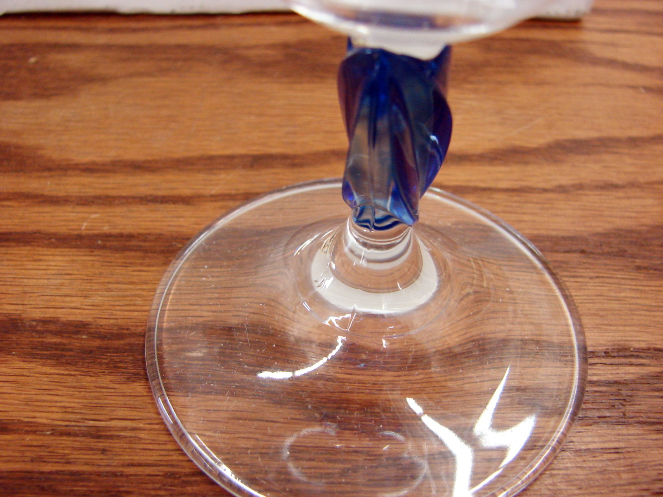 Set/6 Brand New Blown Glass Kosmo Cobalt Blue Twist Flame Wine Glasses Made in Italy Box - Image 4