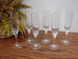 Set/6 La Belle Schott-Zwiesel Crystal Champagne Flute Glasses Elegant Glassware