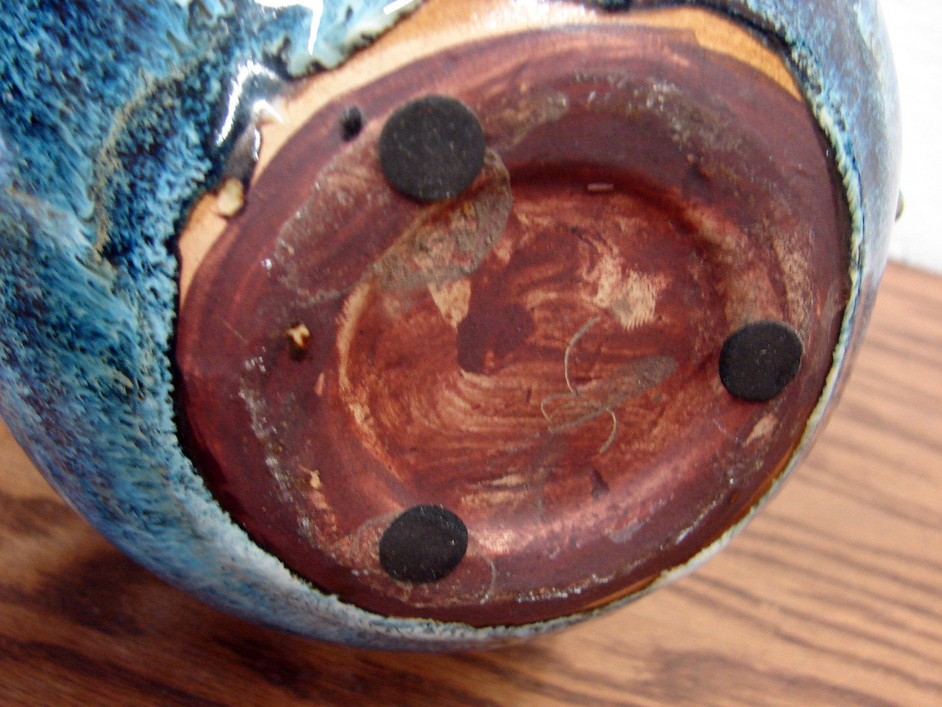 Vintage Early Majolica Style Small Frog Stoneware Pottery Planter Signed - Image 3