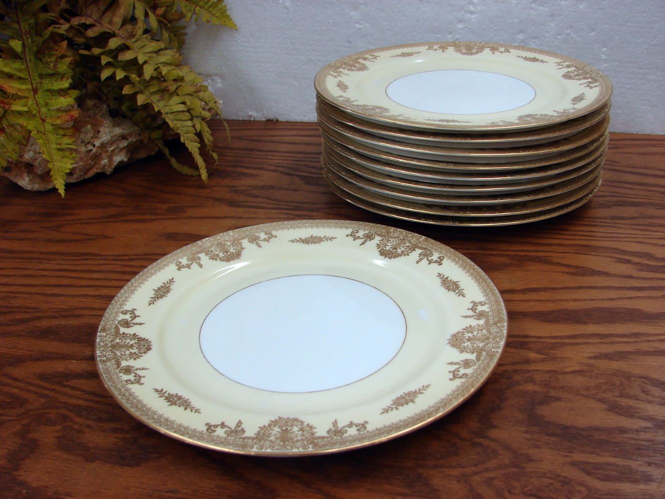 Set/5 Vintage Noritake China Mayfield Dinner Plate 10" Gold Encrusted Dinnerware - Image 2