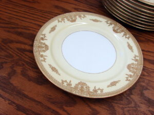 Set/5 Vintage Noritake China Mayfield Dinner Plate 10" Gold Encrusted Dinnerware
