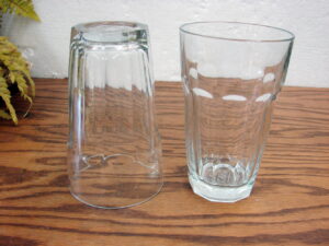 Set/2 Palaks Pasabahce from Turkey 10 Panel 16 oz Glasses Tumblers Clear