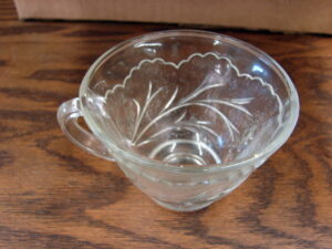 Set/12 Vintage Indiana Glass Clear Pebble Leaf Punch Snack Set Cups Only