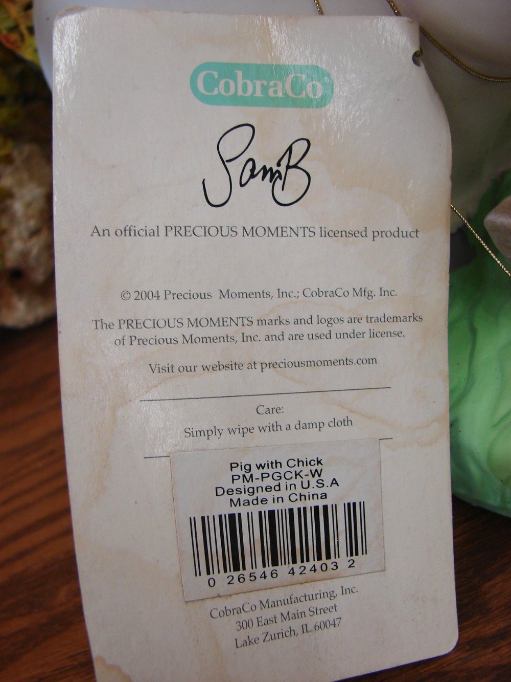 Vintage Precious Moments CobraCo Garden Figurine Pig with Chicken w/ Hang Tag - Image 2