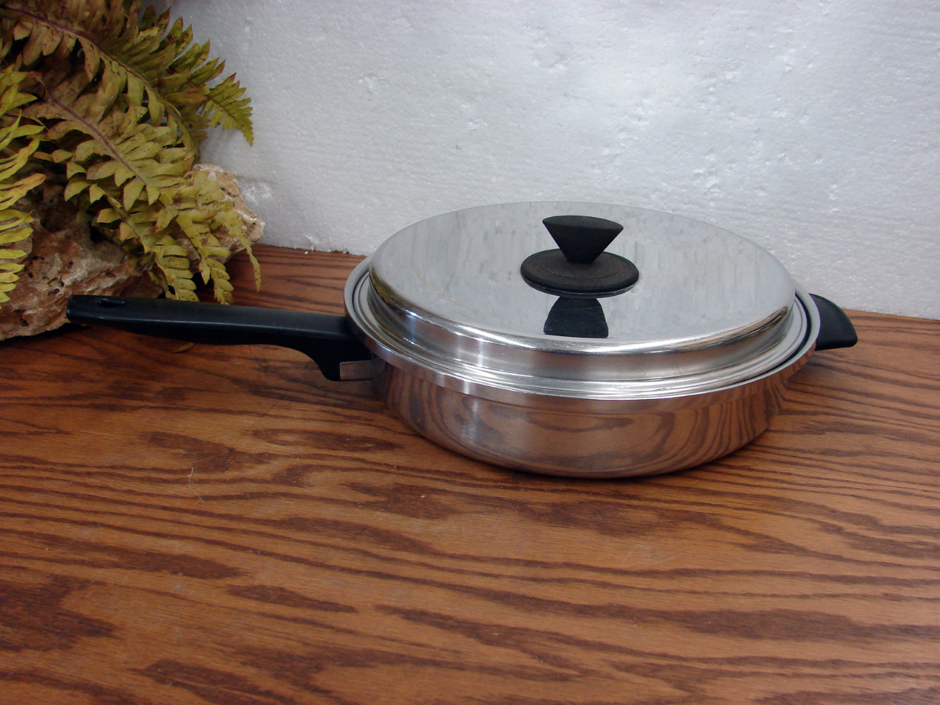 Vintage Prudential Ware Stainless Steel Skillet Egg Poacher Stock Pot w/ Lid 11" Cookware