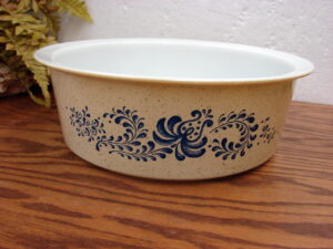 Vintage PYREX #664 Big Bertha Blue Pattern Homestead 4 Qt Casserole No Lid