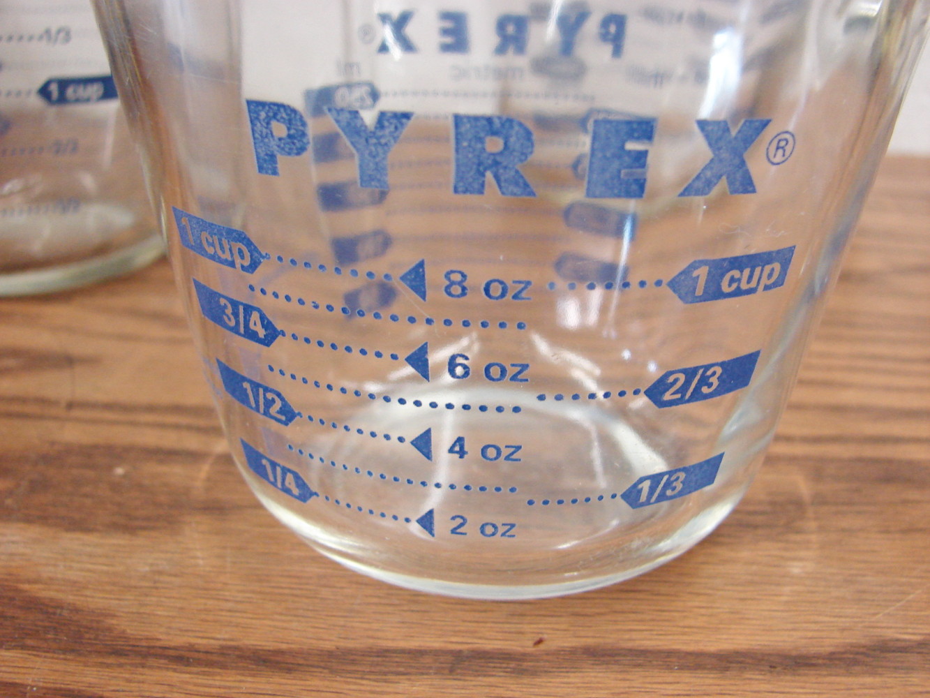 Set/3 Vintage PYREX Blue Letter Measure Glass Measuring Cup Set 1, 2 and 4 Cup - Image 2