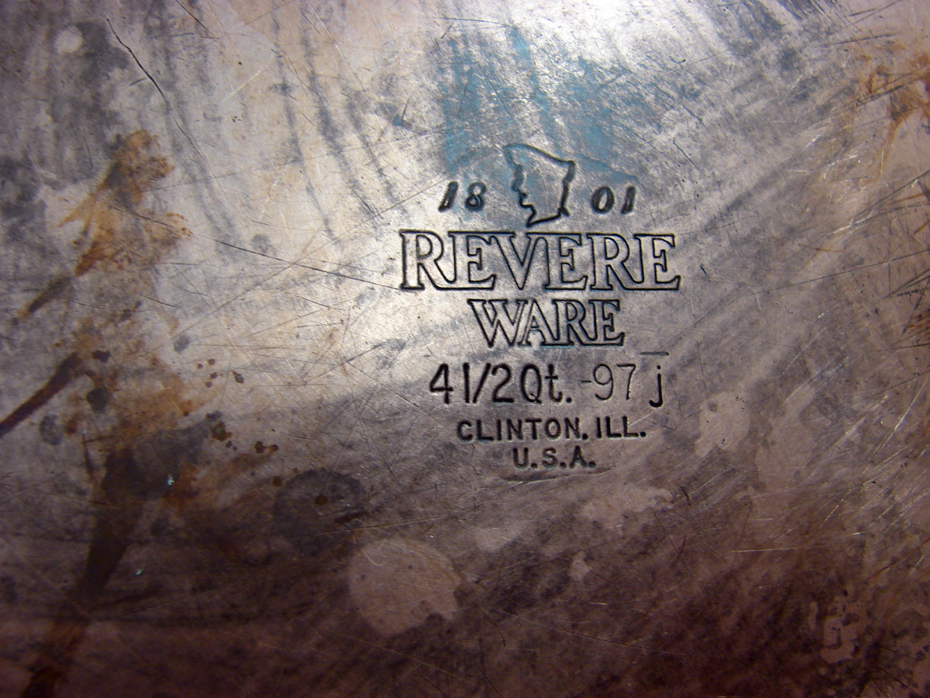 Vintage Copper Bottom Revere Ware 4 1/2 Quart Stock Pot w/ Lid - Image 4