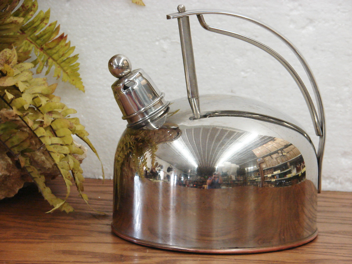 Copper Bottom Revere Ware 2 Qt Tea Pot Kettle Whistling Stainless Teapot