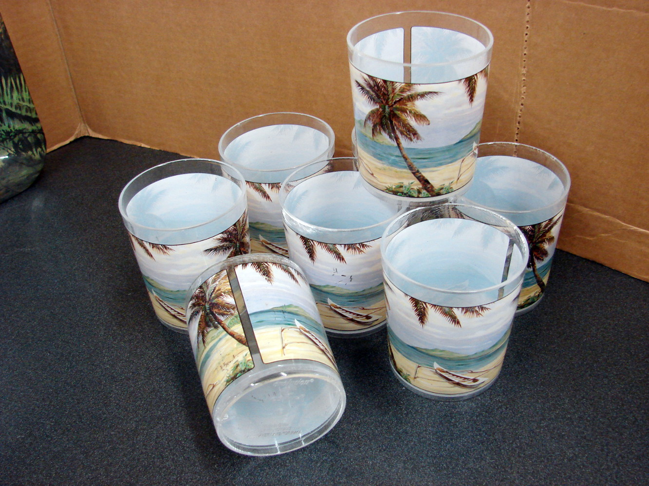 39 pc Sakura Evolution Plantation Home Melamine Dinnerware Tropical Beach Theme Party - Image 8