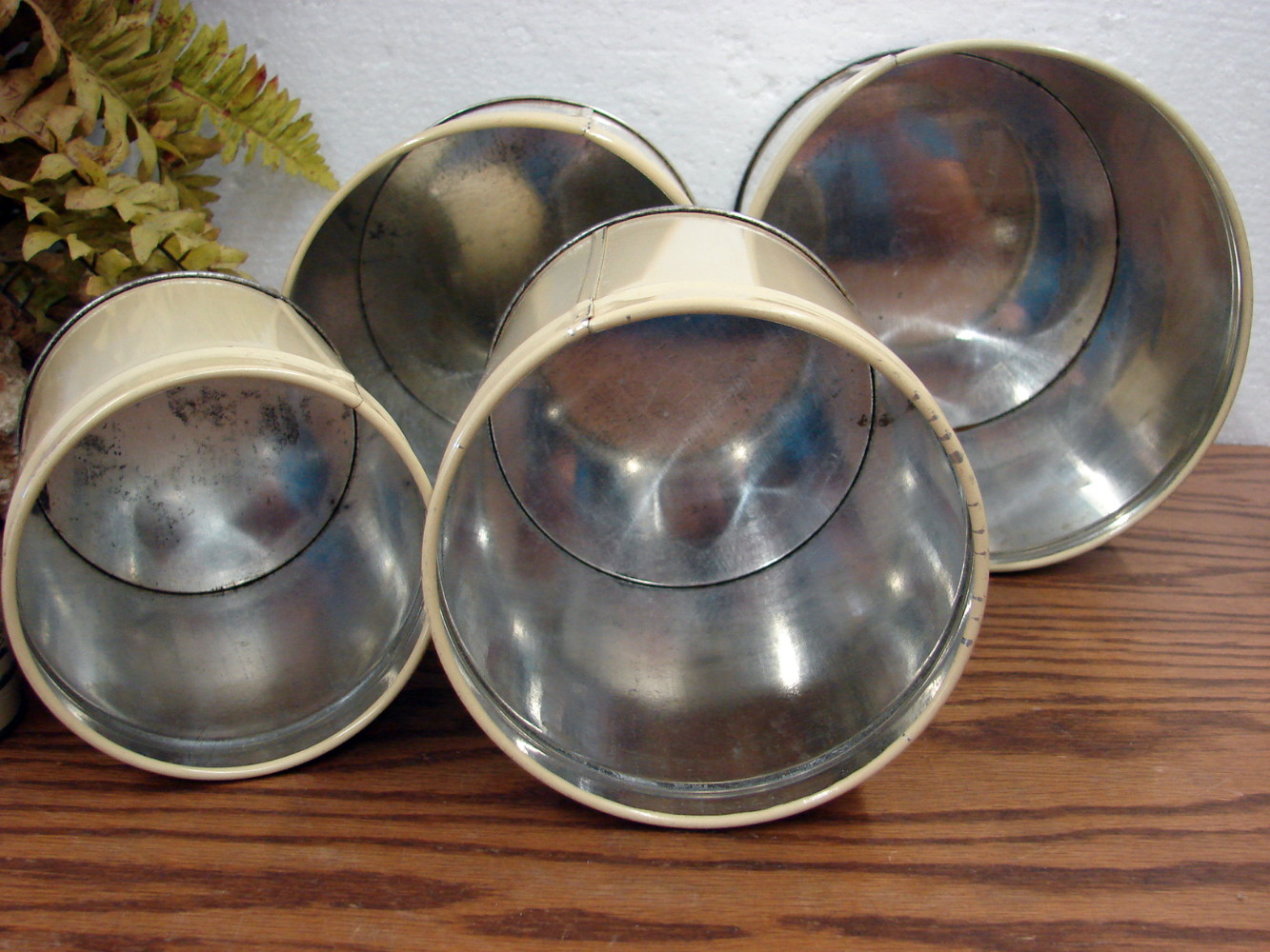 Vintage 6 Piece Metal Victorian Silhouette Canister Set w/ Salt Pepper Shakers - Image 4