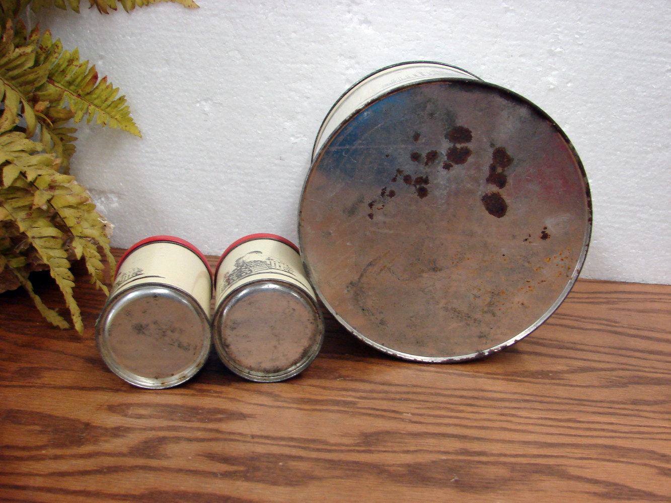 Vintage 6 Piece Metal Victorian Silhouette Canister Set w/ Salt Pepper Shakers - Image 5