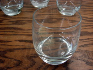 Set/4 Simple Vintage Lead Cristal Weighted One the Rocks Whiskey Glasses Rounded