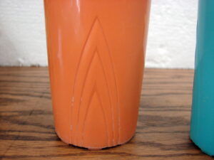 Set/3 Vintage Stanley Home Products 5" Art Deco Tumblers Plastic Aztec Desert Colors
