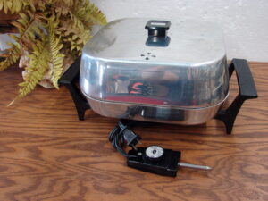 Vintage FP-BP Chrome Electric Sunbeam Skillet Frying Pan Complete Tested