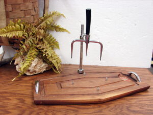 Vintage Melcor American Walnut Meat Cutting Board with Adjustable Arm Spikes