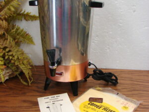 Vintage Copper Tone Mid Century Rocket Shaped Tricolator Coffee Percolator 32 Cup